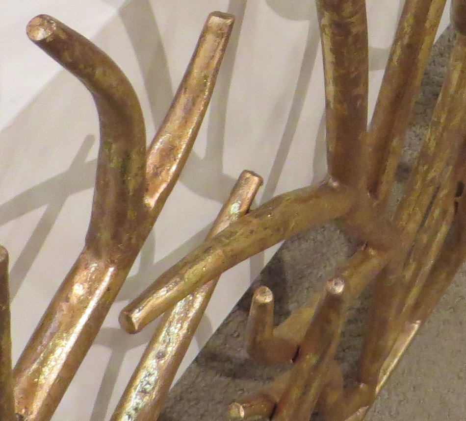 Gold Twig Branch Iron Firescreen | Open Tree Metal Fireplace Screen N6