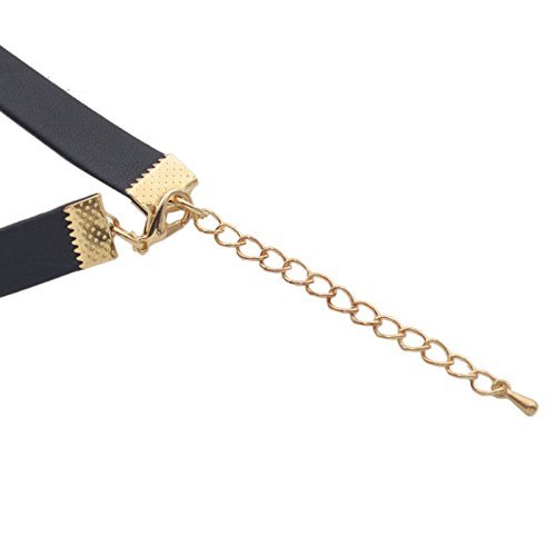 Black Leather Sexy Choker Women Statement Chain Tassel Collar Necklace Jewelry N3