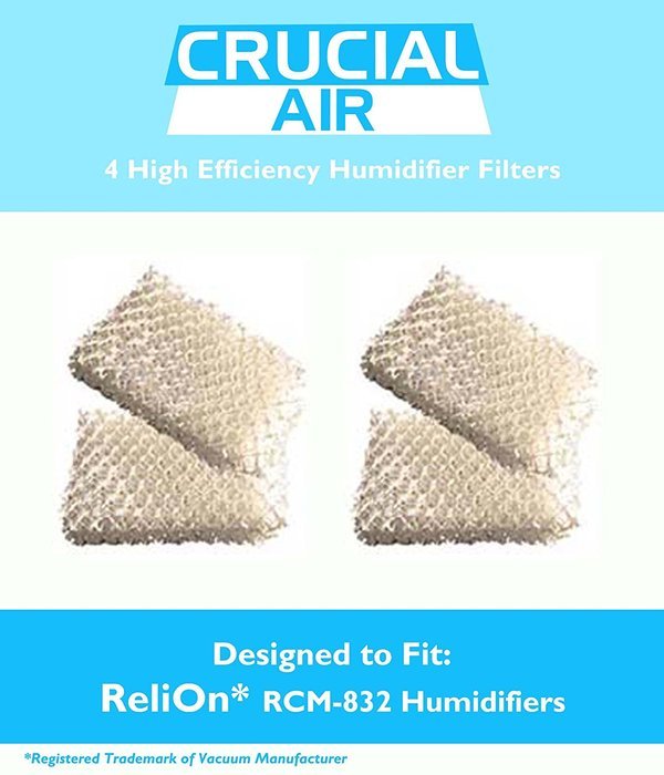 4 ReliOn Humidifer Wicking Filters Designed To Fit ReliOn RCM832 (RCM-832) RCM-832N, DH-832 and DH-830 Humidifers...