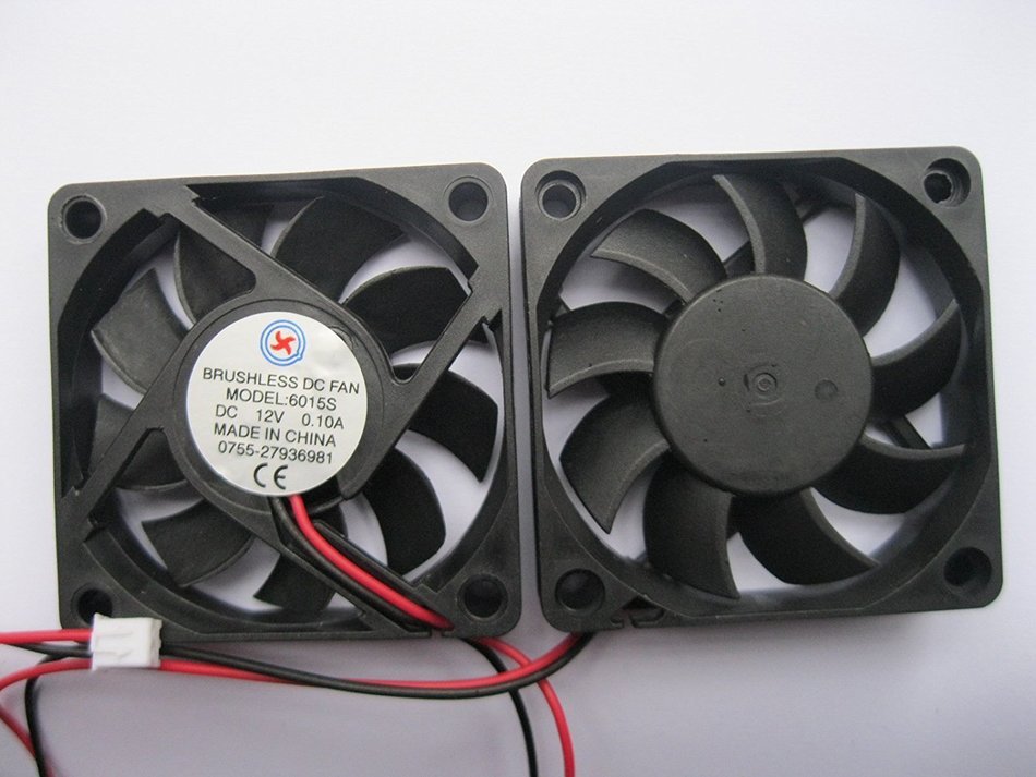 2 pcs Brushless DC Cooling Fan 12V 6015S 9 Blades 2 wire 60x60x15mm Sleeve-bearing Skywalking N2