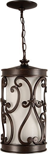 Exteriors Z5321-98-LED Glendale LED 1 Light Pendant with Frosted Textured Glass, Aged Bronze by Exteriors