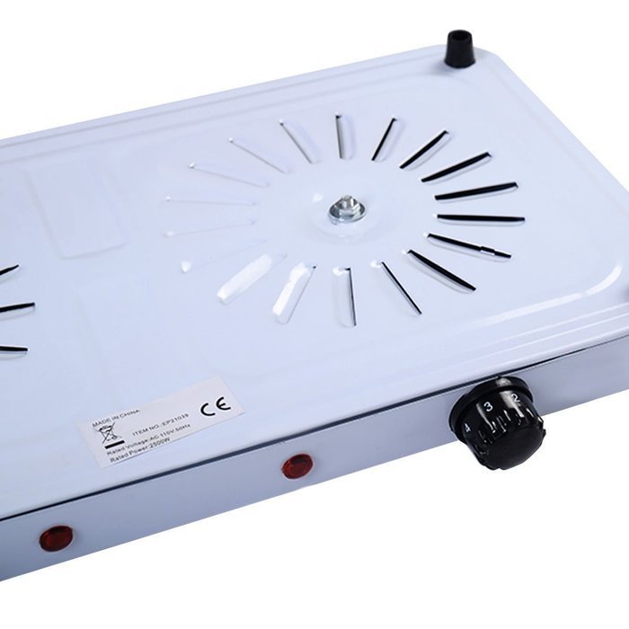 Goplus Electric Double Burner Hot Plate Portable Stove Heater Countertop Cooking, Powerful 2500 Watts For Fast... N4