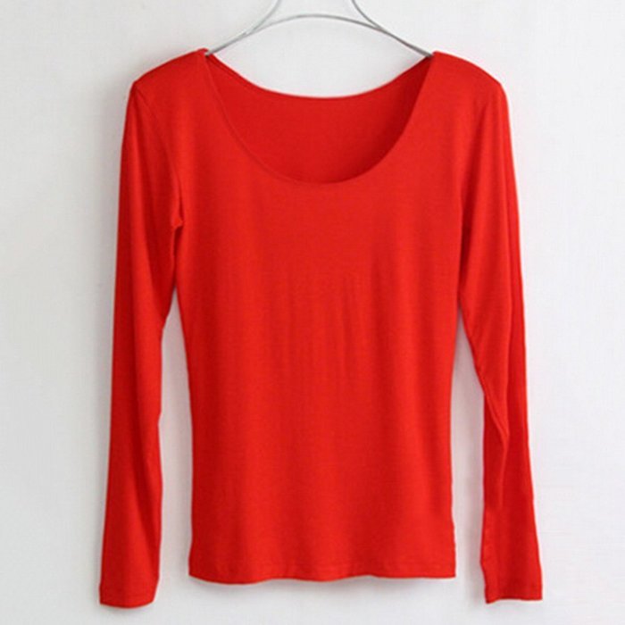 Spritech(TM) Women's Soft Modal Slim Long Sleeve Crew Neck Shirt Base Shirt N13