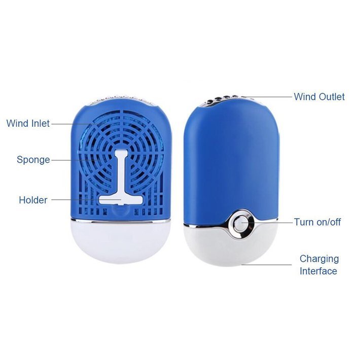 LOHOME&reg; Portable USB Rechargeable Mini Bladeless Handheld Air Conditioning Fan (Black) N10