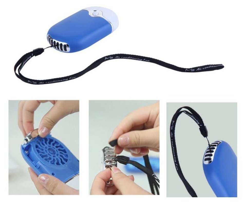 LOHOME&reg; Portable USB Rechargeable Mini Bladeless Handheld Air Conditioning Fan (Black) N11