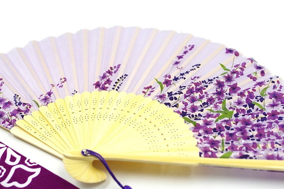 Japanese Handheld Folding Fan, Violet HF49 (Violet) N3