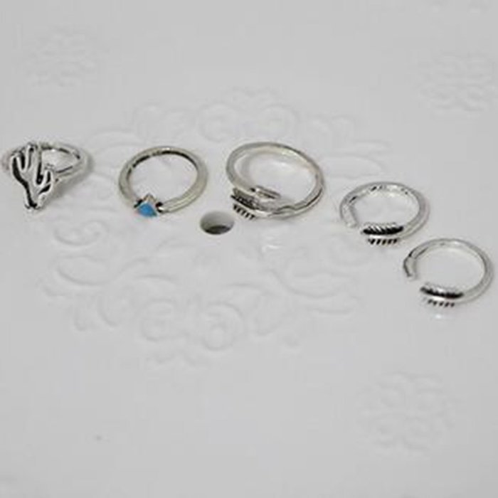 Yaheeda Women Finger Ring Accessories,9 Pcs Bohemia Style Retro Carved Nail Ring Set N9
