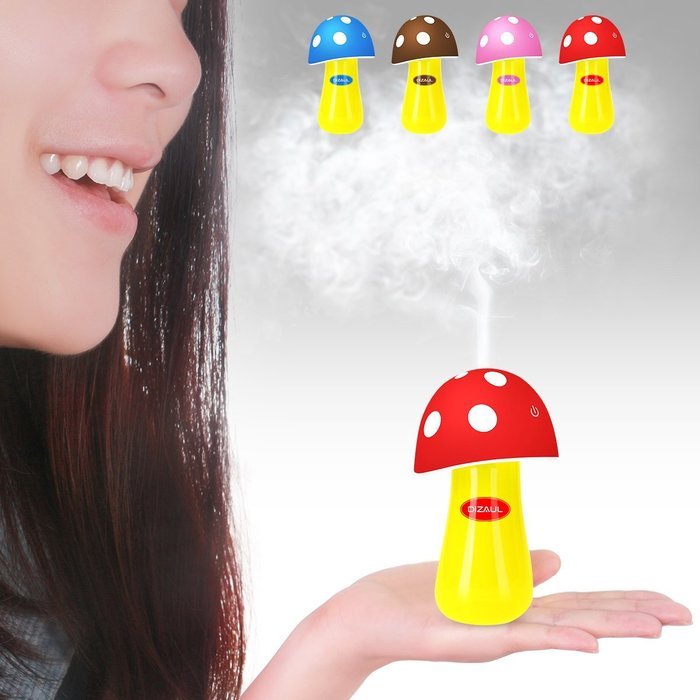 Ultrasonic Cool Mist Humidifier,Dizaul Mushroom Humidifier 200ml for skin moisturing,stealth mask with No Noise... N31