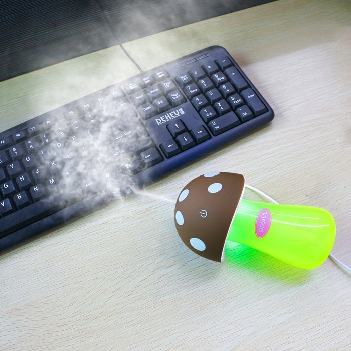 Ultrasonic Cool Mist Humidifier,Dizaul Mushroom Humidifier 200ml for skin moisturing,stealth mask with No Noise... N35