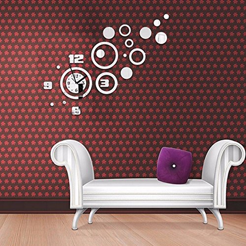 EverTrust(TM) New Promotion Hot Sale Quartz Wall sticker Mirror Modern Clock 3d Decal Design Best Decor Home Diy... N2