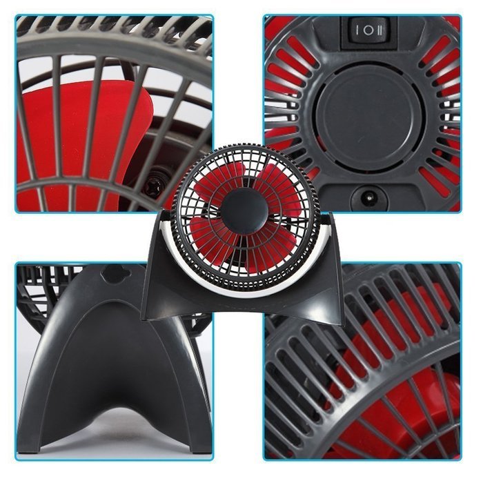 iBaste 4 Inch Portable Mini USB Charging or Battery Powered Desktop Oscillating Fan Black N9