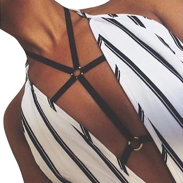 HOT Sale!Women Bandage Alluring Bra Bustier,Canserin Harness Elastic Cage Strappy Hollow Out N24