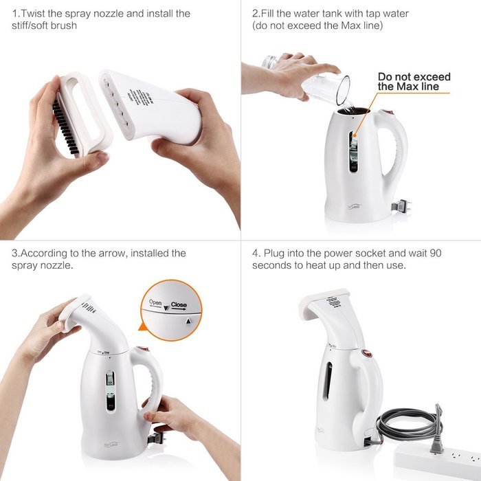 Housmile Garment Steamer 360ml Portable Handheld Fabric Steamer Fast Heat-up Powerful Travel Garment Clothes Steamer... N3
