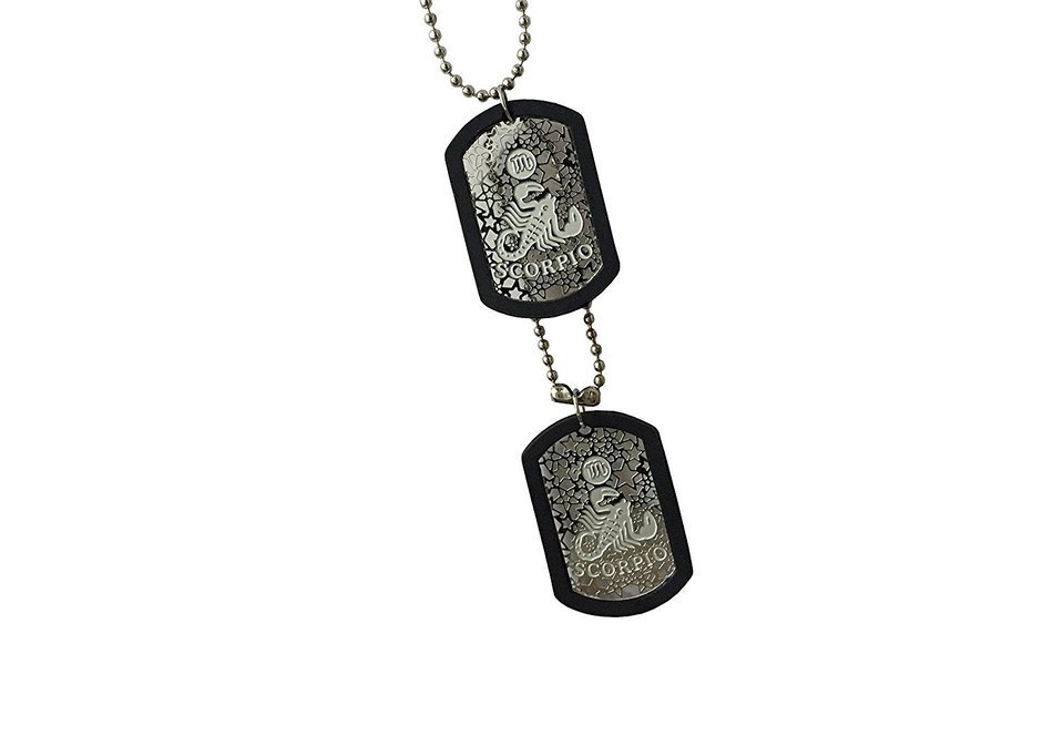 Storite Fashion "Scorpio" Square Black Frame Locket/Nackless Metal Finish