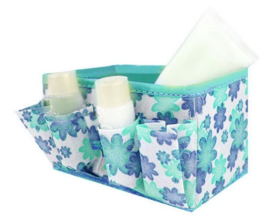 Bolayu Makeup Cosmetic Storage Box Bag Bright Organizer Foldable Stationary Container (Purple)
