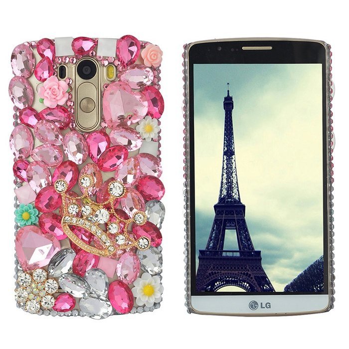 Spritech(TM) Bling Hard Clear Phone Case For LG spirit h440 C70/LG Escape 2/LG Logos,3D Handmade Yellow Silver... N33