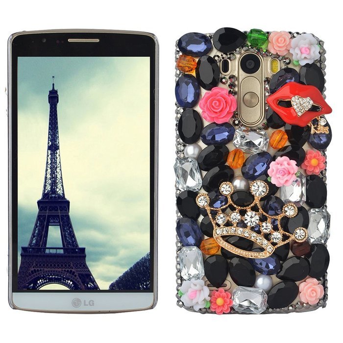 Spritech(TM) Bling Hard Clear Phone Case For LG spirit h440 C70/LG Escape 2/LG Logos,3D Handmade Yellow Silver... N35