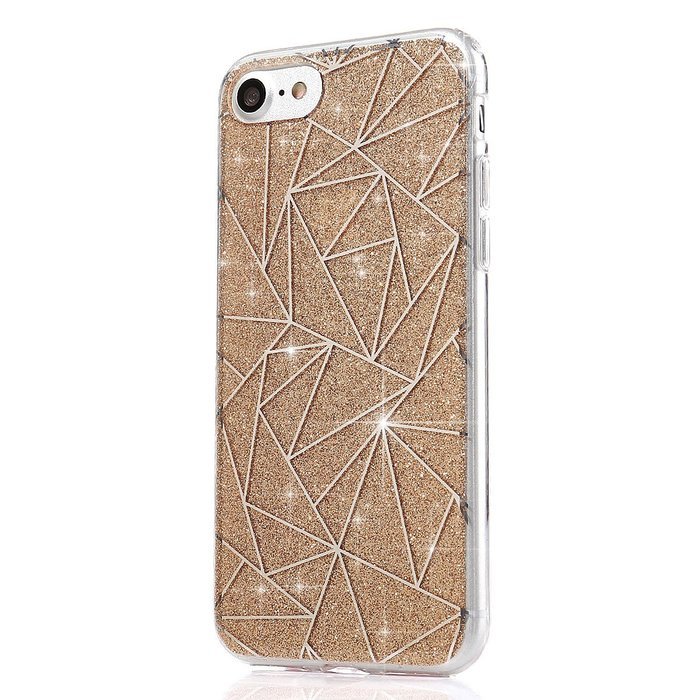 iPhone 7 Case,iPhone 7 Bling Glitter TPU Case,PHEZEN Geometric Pattern Shiny Sparkling Glitter Flexible Soft Rubber... N8