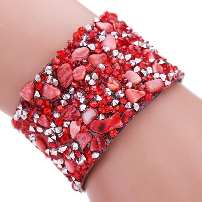 AutumnFall&reg; Women Bohemian Crystal Magnetic Clasp Bracelets Wrist Chains (Purple) N9