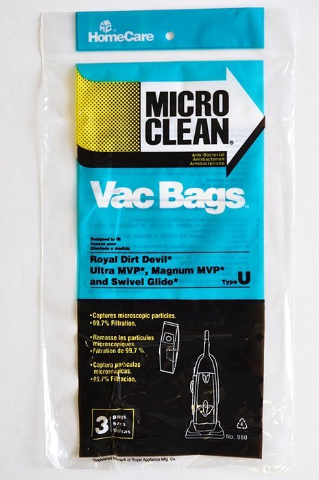 Dirt Devil Royal Type U Vacuum Bags by Home Care, (Bulk 36-Pack) N2