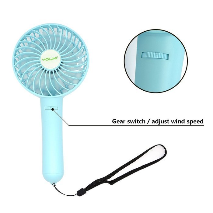 LIPPO Household USB Fan Portable Summer Cooling Fan 2-way Powered Convenient Mini Cooler (Palm-Leaf 183, Black) N25