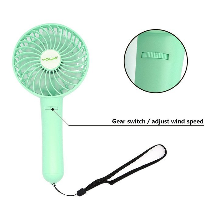 LIPPO Household USB Fan Portable Summer Cooling Fan 2-way Powered Convenient Mini Cooler (Palm-Leaf 183, Black) N27