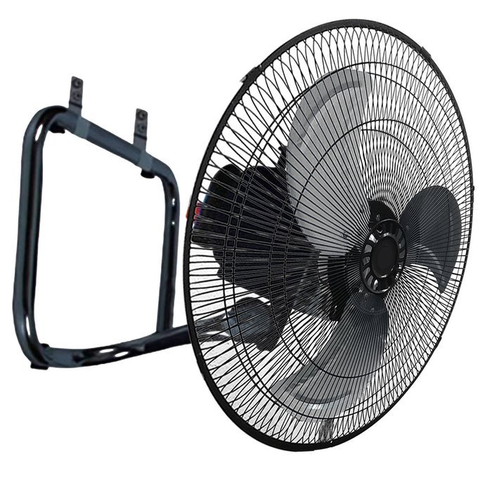 Premium Large High Velocity Industrial Floor Fan 18" Floor Stand Mount Oscillating - Cool Black & Silver