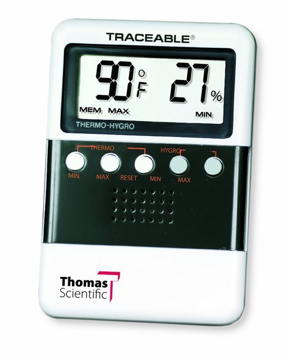 Thomas ABS Plastic Traceable Digital Humidity and Temperature Meter with 3/4" High LCD Display, 3-7/8" Length...