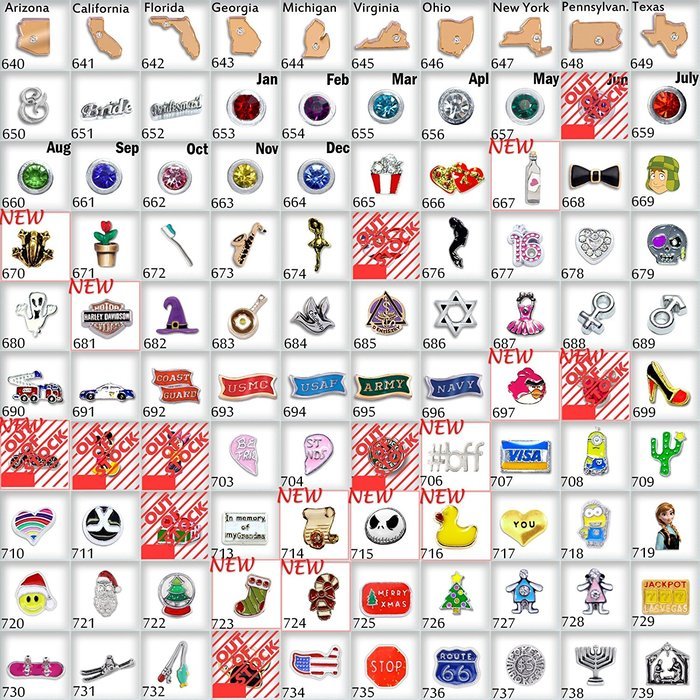 HotBuyKing TM: A Cross Locket With 5 Floating Charms N7