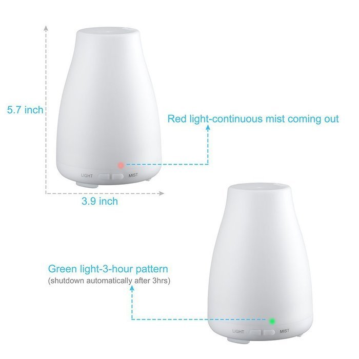 Creaker Colorful Lights Ultrasonic Humidifier Aromatherapy Machine Oil Lamp Vase Shape 120ML Bottle N5
