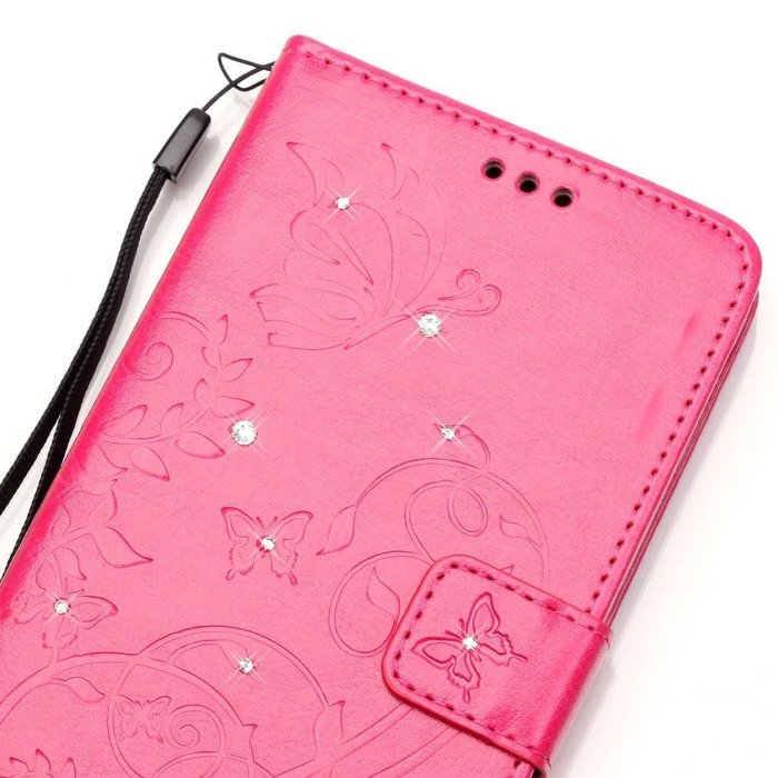 Spritech(TM) Pu Leather Bling Phone Case For LG G Stylo 2 LS775/LG Stylus 2 K520,Handmade Crystal Accessary Flower... N28