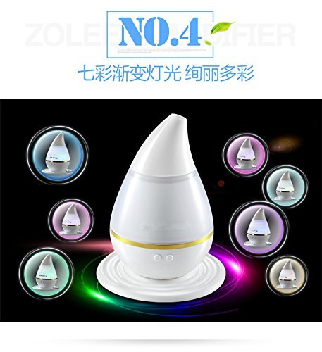 USB Powered, Mini Ultrasonic Humidifiers Cool Mist Humidifiers for Home Office Babyroom, 7 Colors Changing, USB... N3