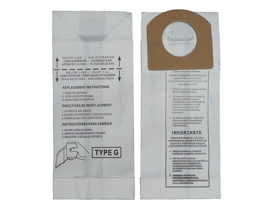 9 Royal Type G Hand Vacuum Filter Bags, Dirt Devil Hand Vac Vacuum Cleaners, 3010347001, 3010348001, 3103075001...