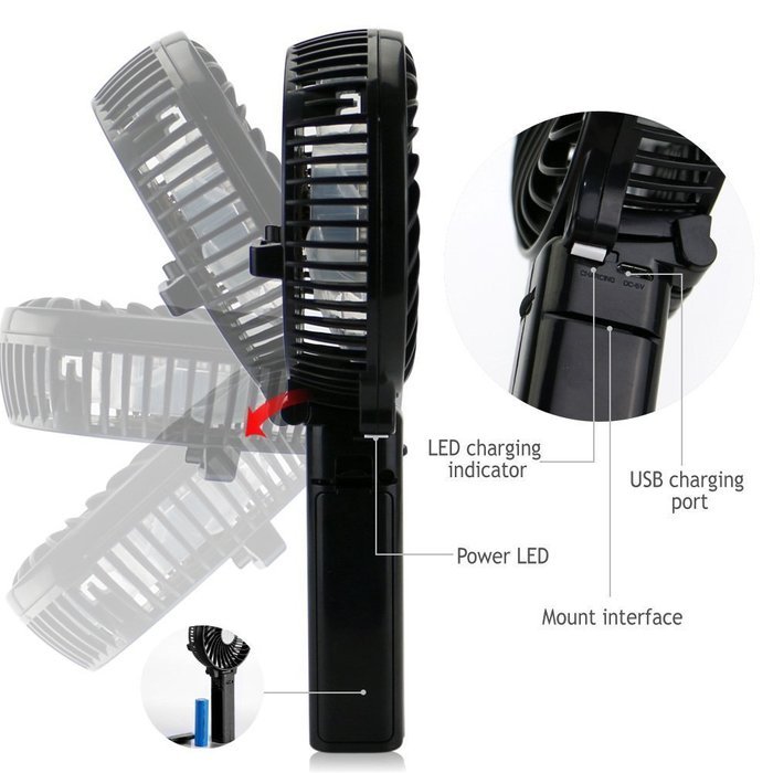 AerWo Portable Mini Fan Battery Operated Rechargeable Foldable USB Cooling Fan Personal Fan Electric Desktop Fan... N13