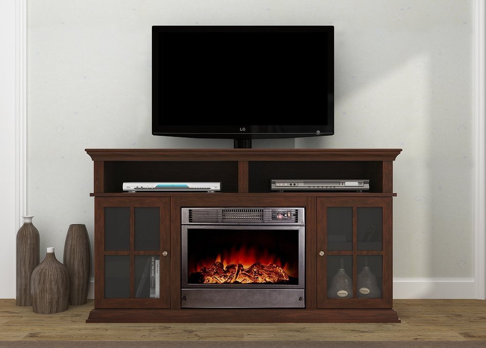 Argo Furniture Alessandra Electric Fireplace, Walnut N17