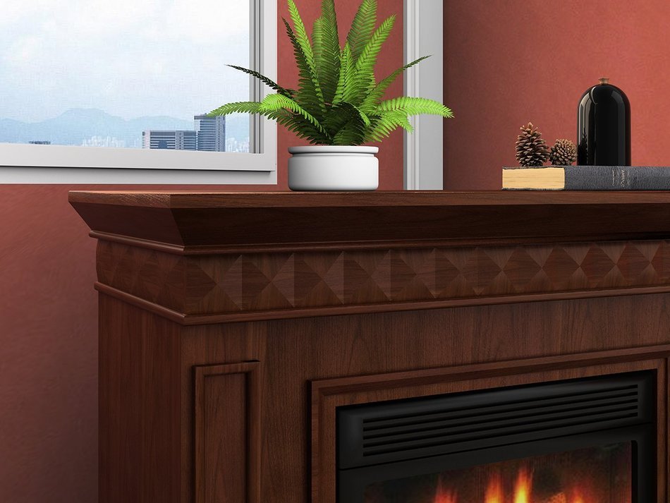 Argo Furniture Alessandra Electric Fireplace, Walnut N20