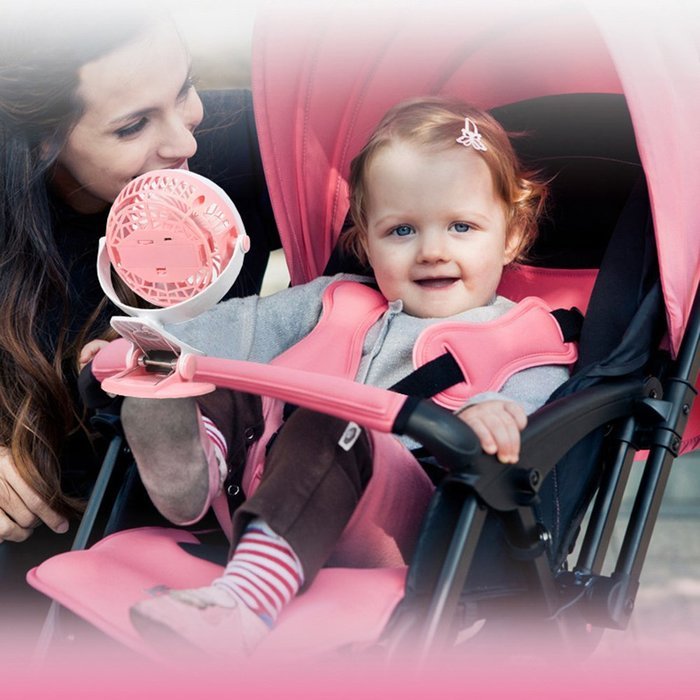 USB Rechargeable Battery Operated Clip On Fan, FLOVEME [ Mini Desk Fan ] Portable Handheld Electric Fan for Baby... N12