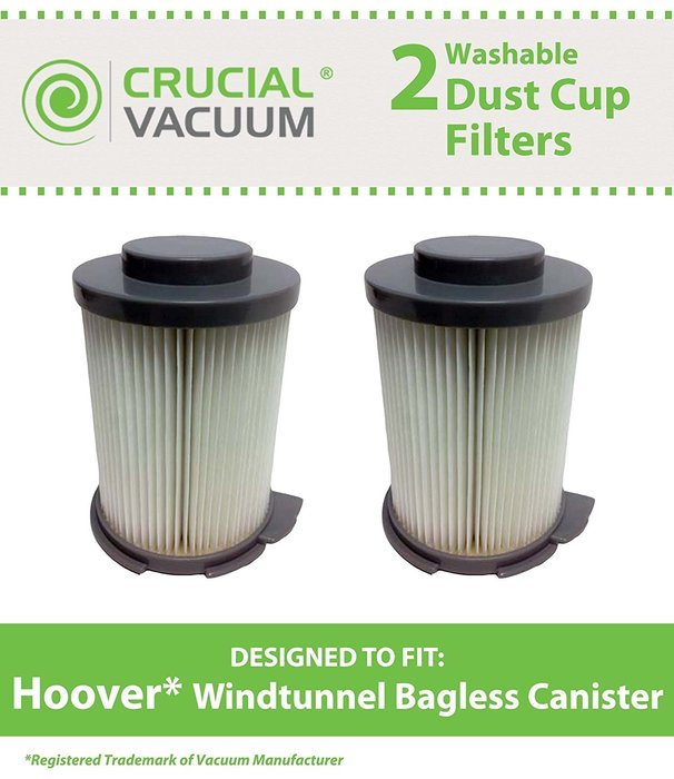 2 Hoover WindTunnel Bagless Canister Filters Washable & Reusable, Models # S3755 & S3765, Compare Part# 59134033...