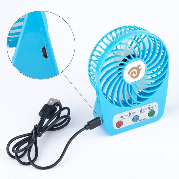 D-FantiX 3-inch Mini Portable Fan 4 Speeds Rechargeable USB Desktop Fan Personal Fan Small Handheld Fan Battery... N20