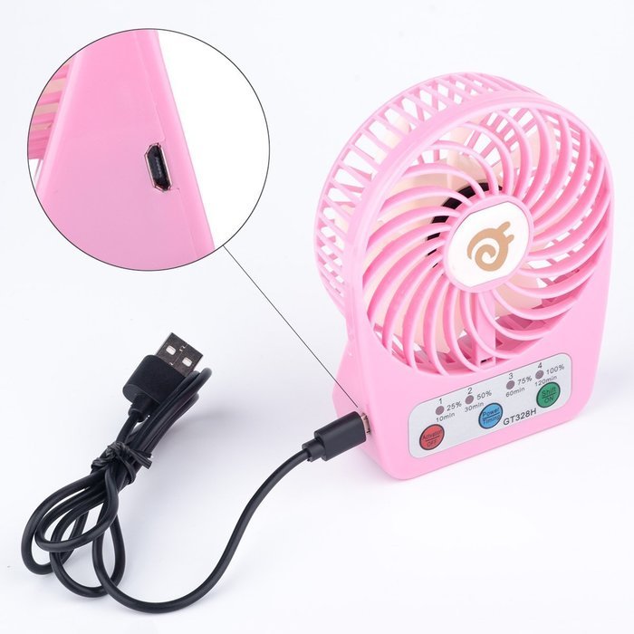 D-FantiX 3-inch Mini Portable Fan 4 Speeds Rechargeable USB Desktop Fan Personal Fan Small Handheld Fan Battery... N21