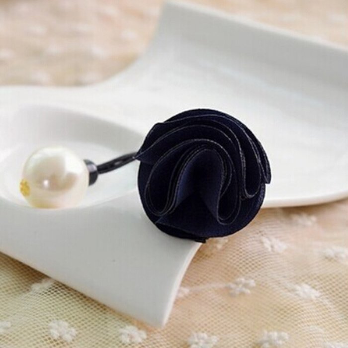 Spritech(TM) Rose Flower Hair Ring with Big Pearl Hair Band Hair Circle for Girl women Hair Accessories Hair Rope N2