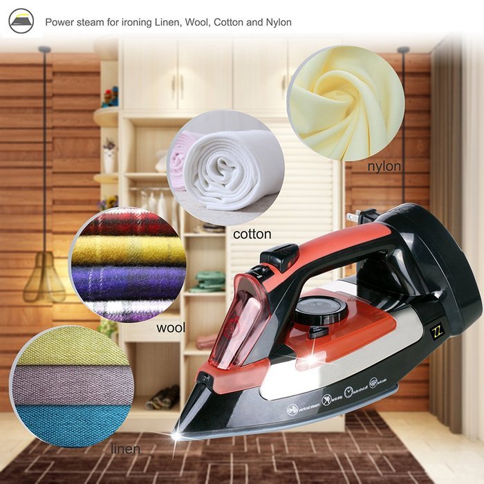ZZ ES2346RRB Advantage 1400 Watt Steam Iron with Non-stick Ceramic Soleplate, Red N4
