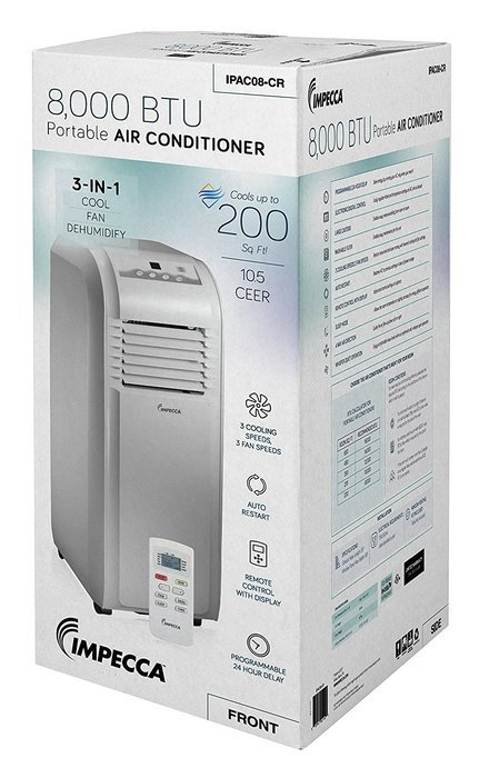 Impecca IPAH14-KS 14,000 BTU Heat & Cool Portable Air Conditioner with Electronic Controls N12