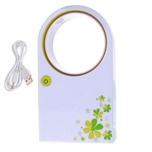Somnr&nbsp; Green Mini USB 2.0 Handheld Air Condition Bladeless Portable Refrigeration Fans Desktop Cooler Mini USB...