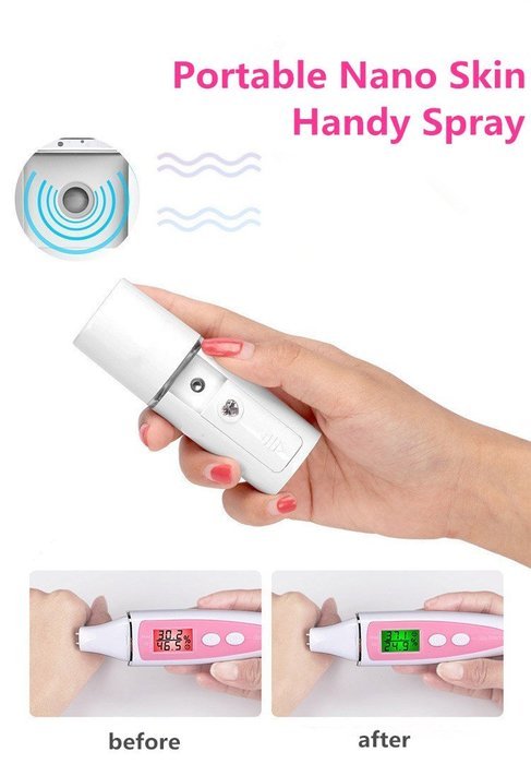 Chirisen Handy Nano Mister Facial Mist Spray Face Sprayer Beauty Skin Care Machine with USB Cable for face(White) N3