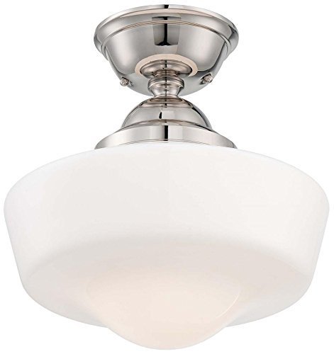 Minka Lavery 2257-613 1 Light Schoolhouse Semi Flush, Polished Nickel by Minka Lavery