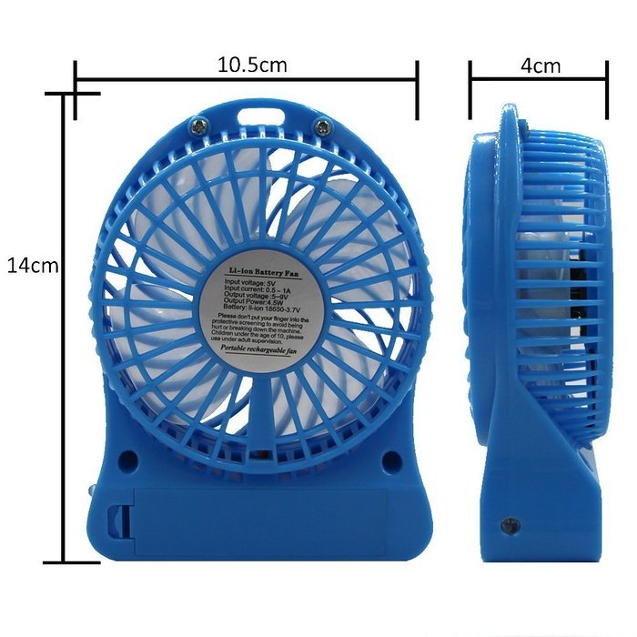 ReFeng Personal Battery Operated Fan Rechargeable with LED Light, Quiet (Green) N15