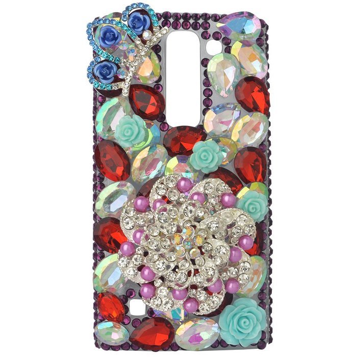 Spritech(TM) Bling Clear Phone Case For LG spirit h440 C70/LG Escape 2/LG Logos/LG Spirit 4G LTE,3D Handmade Silver... N19