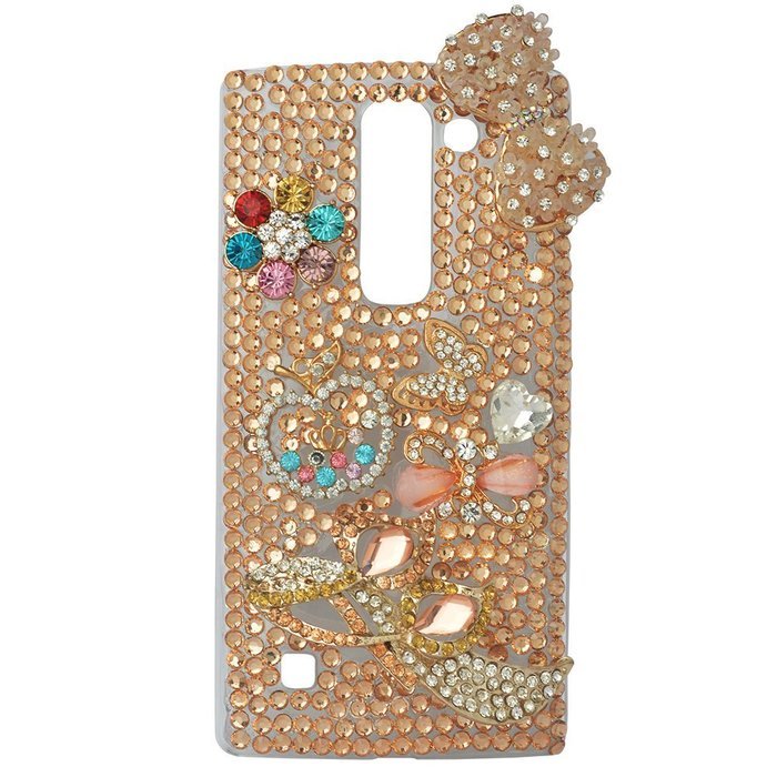 Spritech(TM) Bling Clear Phone Case For LG spirit h440 C70/LG Escape 2/LG Logos/LG Spirit 4G LTE,3D Handmade Silver... N27