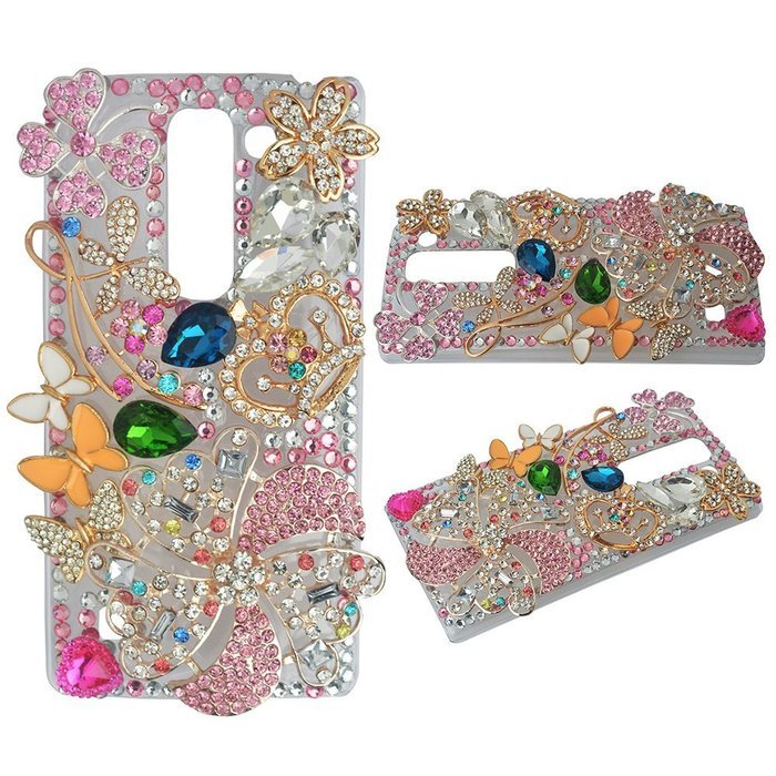 Spritech(TM) Bling Clear Phone Case For LG spirit h440 C70/LG Escape 2/LG Logos/LG Spirit 4G LTE,3D Handmade Silver... N31